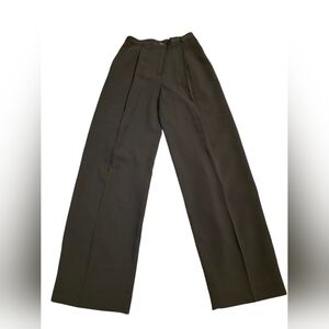 Charter Club Vintage Olive Green Pleated Wide Leg High Rise Lined Pants Size 4